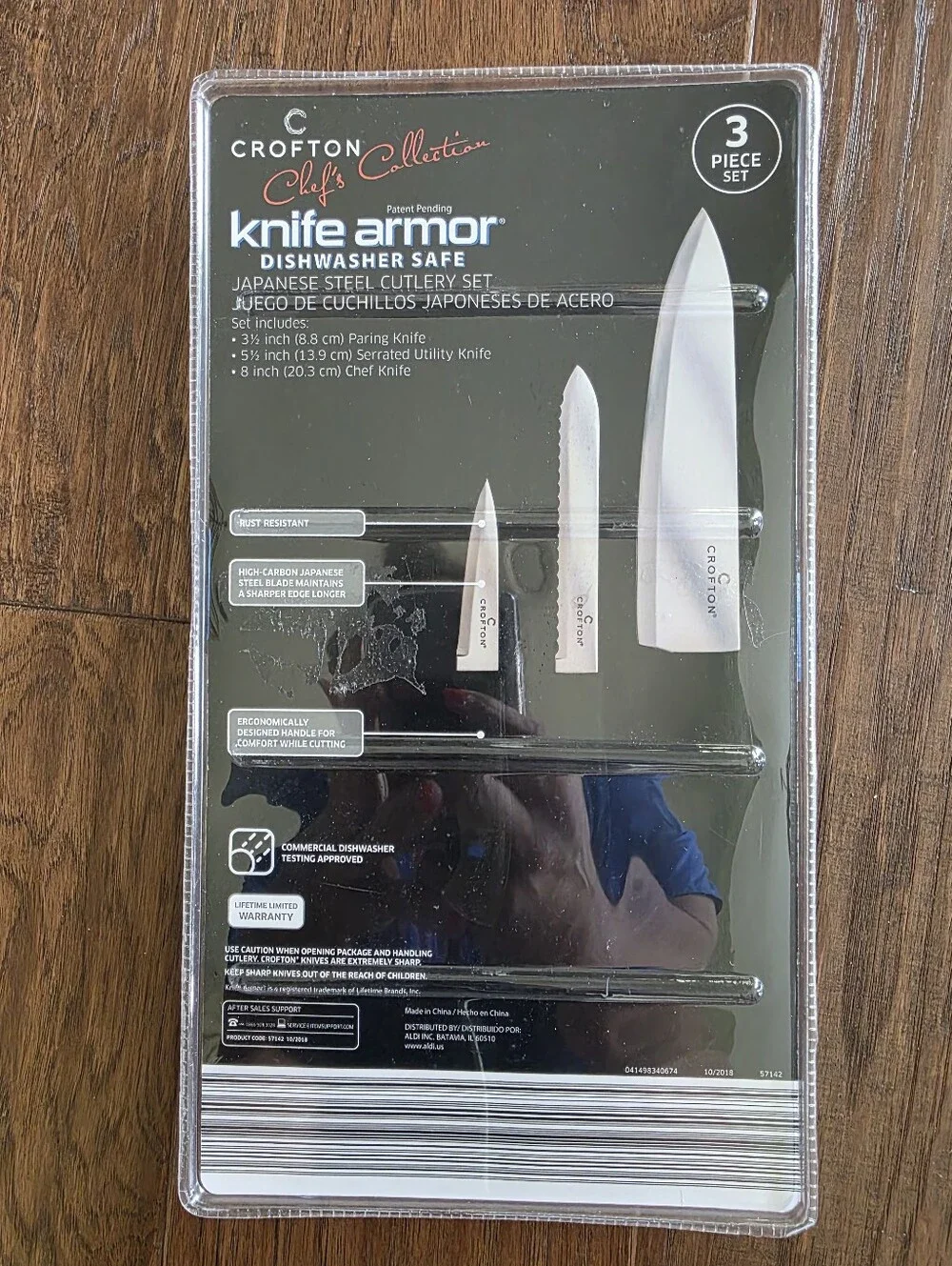 Crofton Chef's Collection Knifes 3 piece set Japanese Steel Cutlery Kitchen Cook